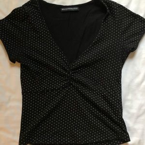Brandy Melville black and white polka top crop top